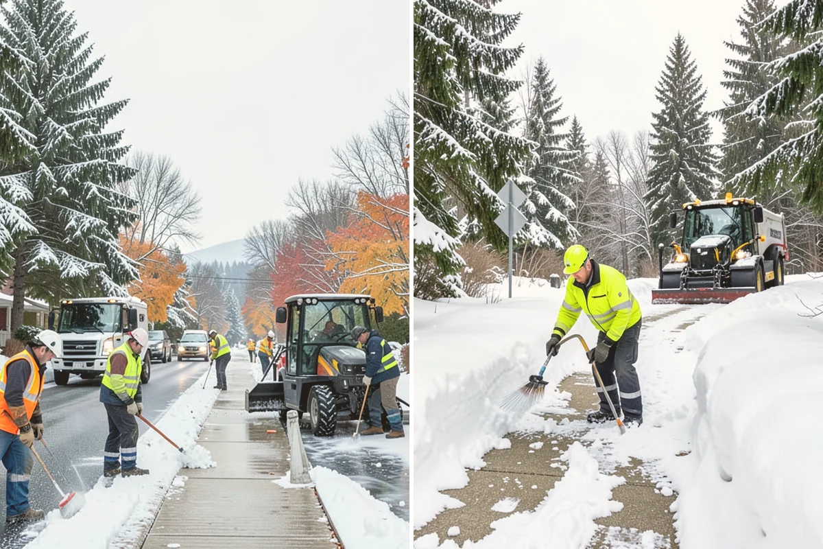 Grocery Store Parking Lot Snow Removal in Kirkland, King County, WA - Map cart corrals, crosswalks, and loading areas with the store