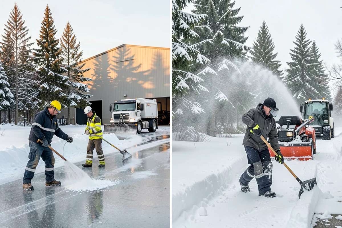 Grocery Store Parking Lot Snow Removal in Lakewood, Pierce County, WA - Map cart corrals, crosswalks, and loading areas with the store