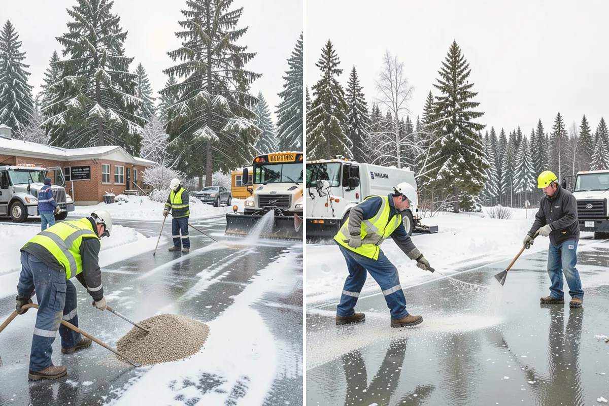Grocery Store Parking Lot Snow Removal in Lynnwood, Snohomish County, WA - Map cart corrals, crosswalks, and loading areas with the store