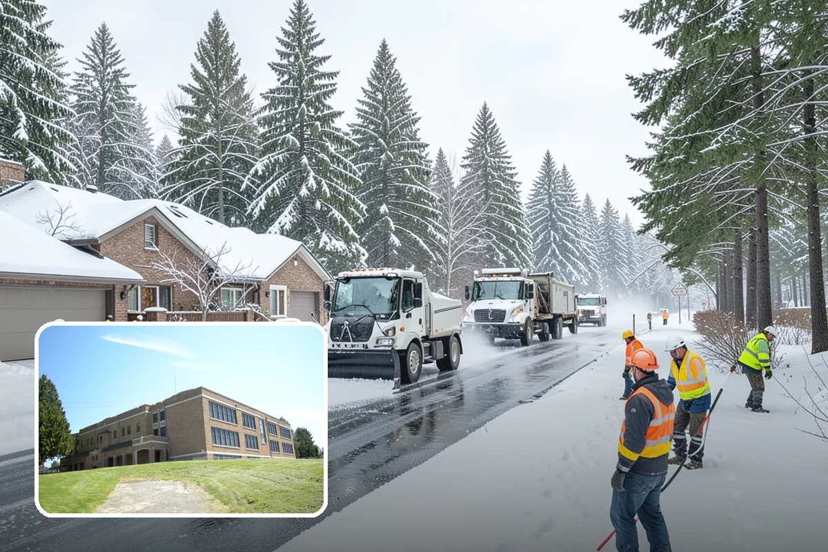 Grocery Store Parking Lot Snow Removal in Maple Valley, King County, WA - Shoppers park and reach the doors on a cleared, deiced lot