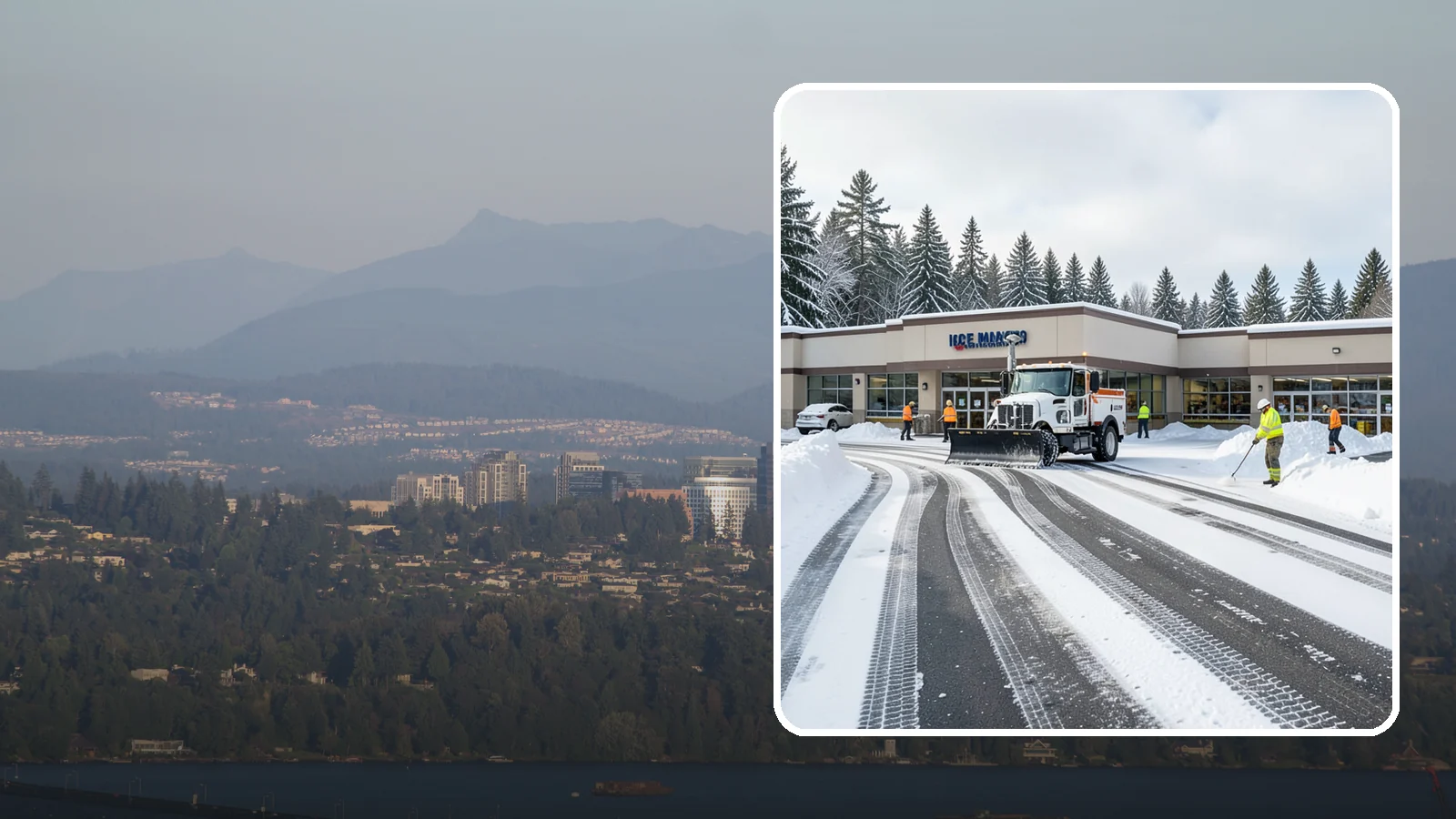 Grocery Store Parking Lot Snow Removal in Medina, King County, WA - We clear grocery store lots early so Western Washington shoppers park, load carts, and reach the doors safely in winter.