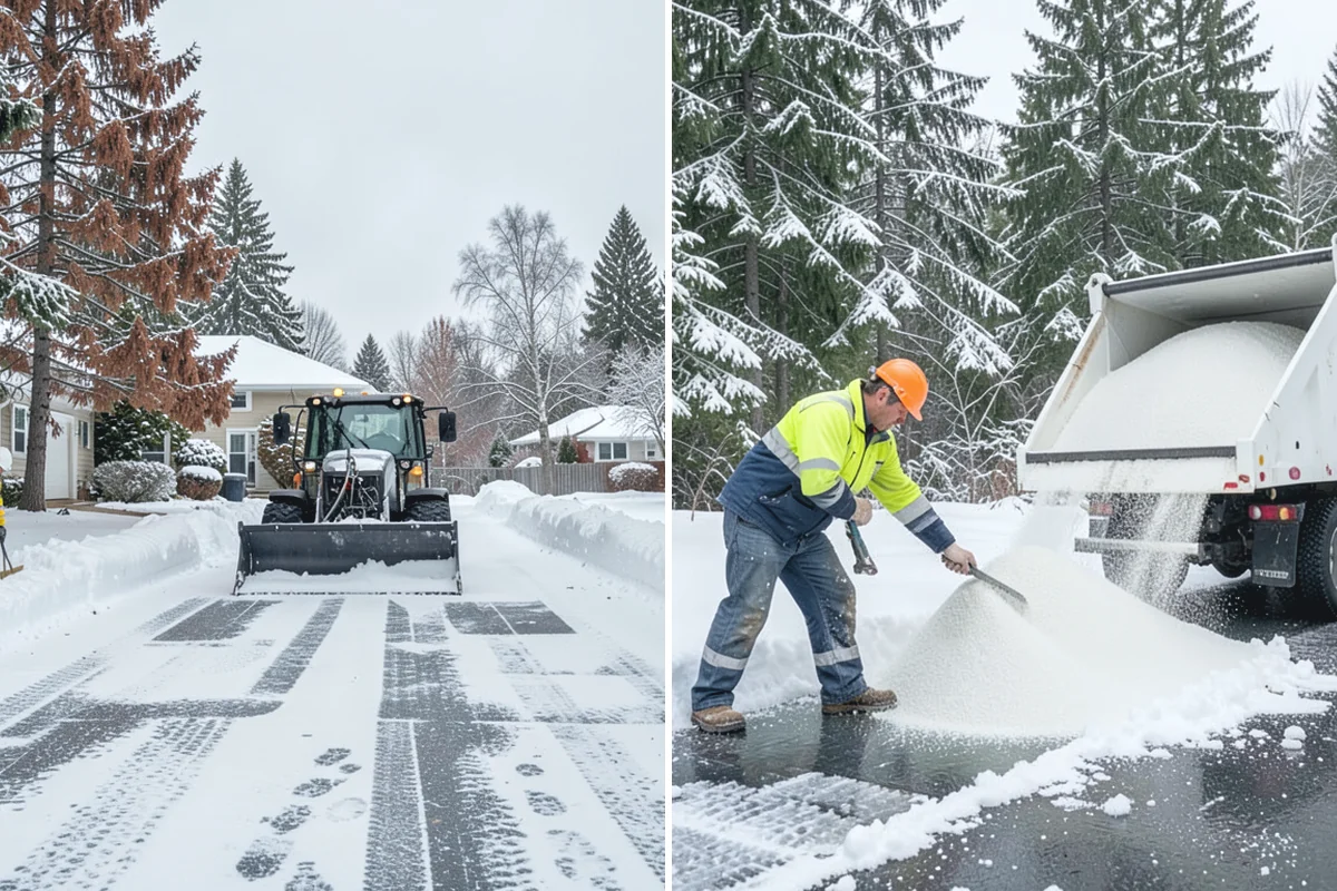 Grocery Store Parking Lot Snow Removal in Medina, King County, WA - Map cart corrals, crosswalks, and loading areas with the store