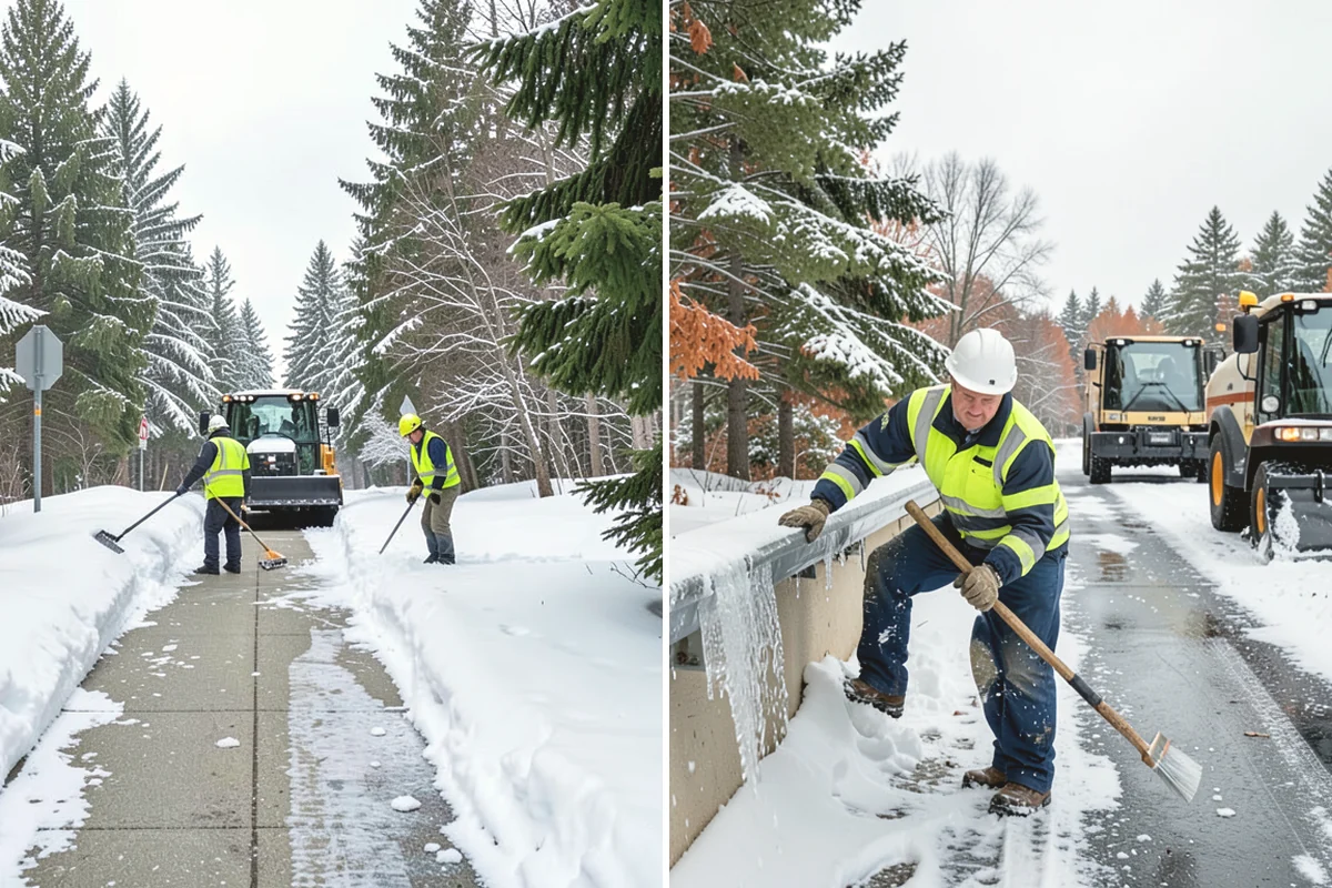 Grocery Store Parking Lot Snow Removal in Mill Creek, Snohomish County, WA - Map cart corrals, crosswalks, and loading areas with the store