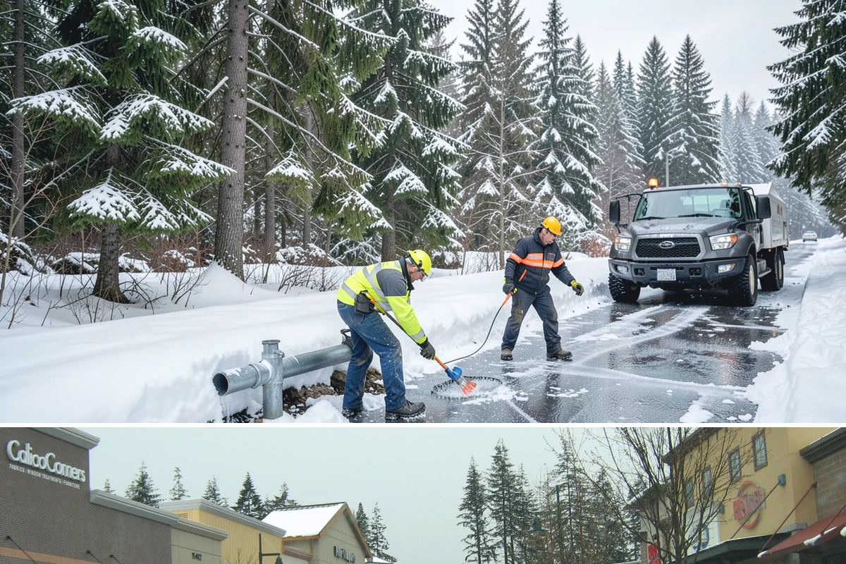 Grocery Store Parking Lot Snow Removal in Mill Creek, Snohomish County, WA - Grocery store lots in Western Washington see the most winter demand from late November through February, spiking before every...