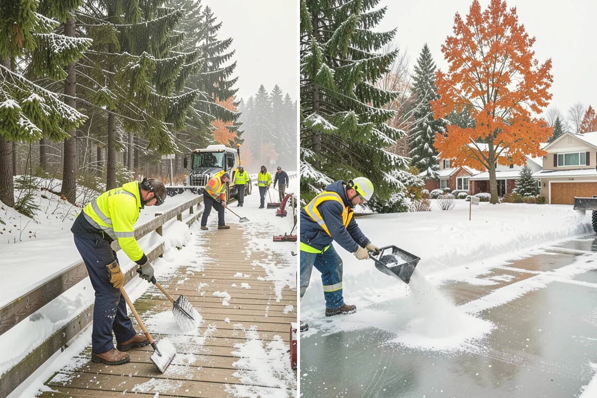 Grocery Store Parking Lot Snow Removal in Milton, King County, WA - Map cart corrals, crosswalks, and loading areas with the store