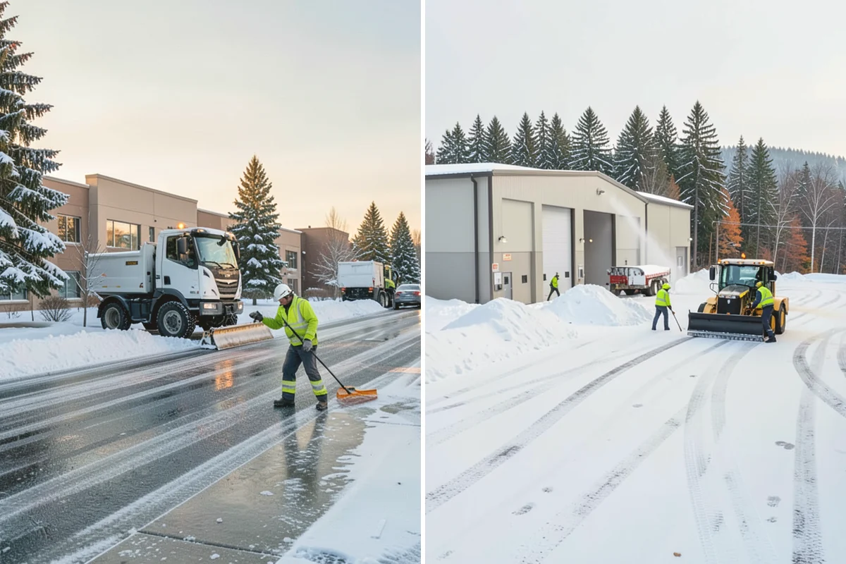 Grocery Store Parking Lot Snow Removal in Mountlake Terrace, Snohomish County, WA - Map cart corrals, crosswalks, and loading areas with the store
