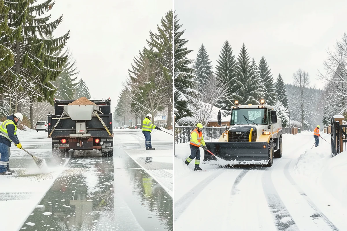 Grocery Store Parking Lot Snow Removal in Newcastle, King County, WA - Map cart corrals, crosswalks, and loading areas with the store