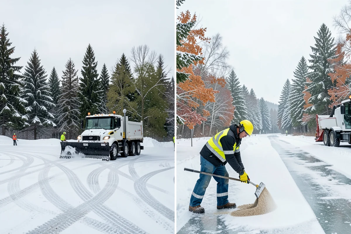 Grocery Store Parking Lot Snow Removal in Normandy Park, King County, WA - Map cart corrals, crosswalks, and loading areas with the store