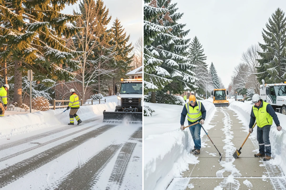Grocery Store Parking Lot Snow Removal in North Bend, King County, WA - Map cart corrals, crosswalks, and loading areas with the store