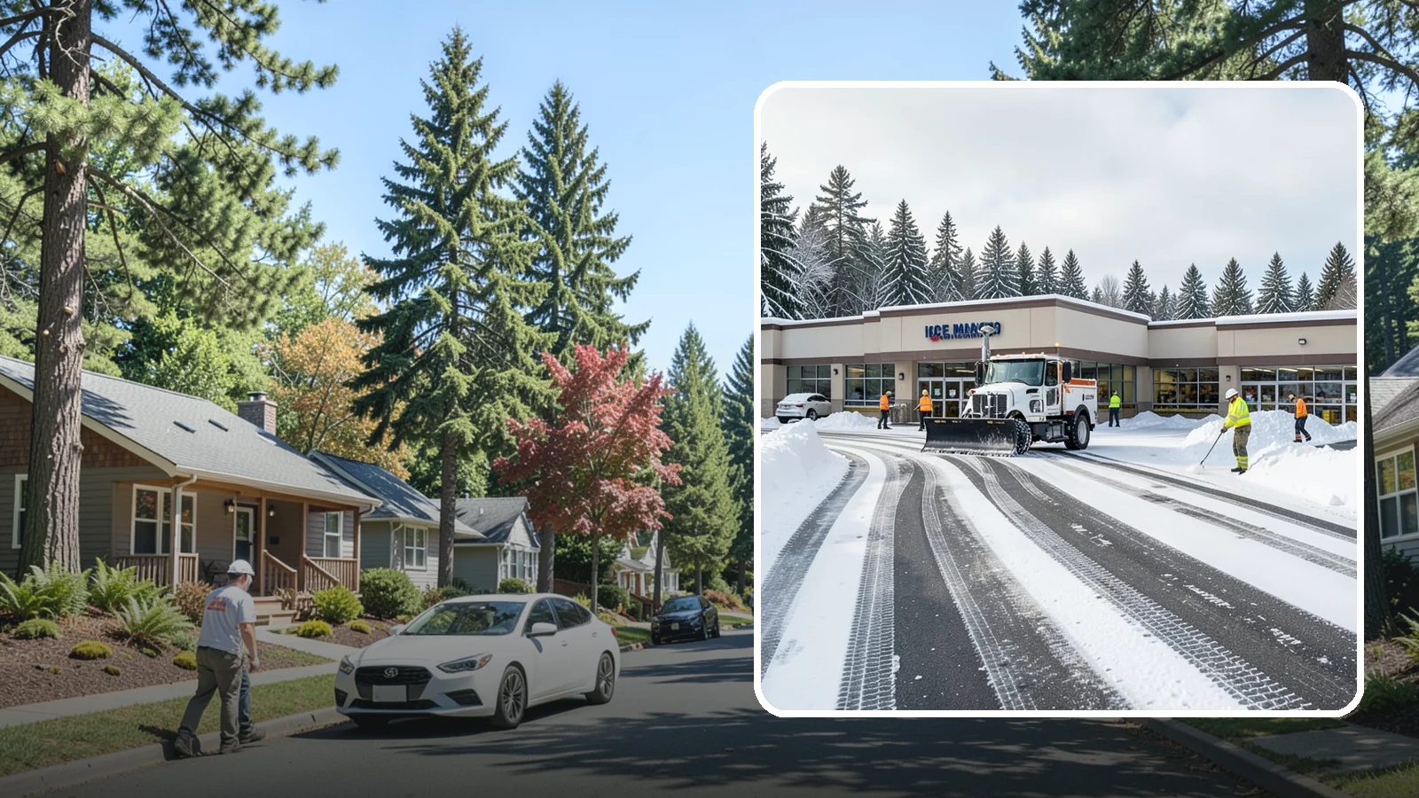 Grocery Store Parking Lot Snow Removal in Orting, Pierce County, WA - We clear grocery store lots early so Western Washington shoppers park, load carts, and reach the doors safely in winter.