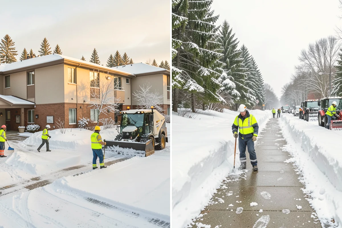 Grocery Store Parking Lot Snow Removal in Orting, Pierce County, WA - Map cart corrals, crosswalks, and loading areas with the store