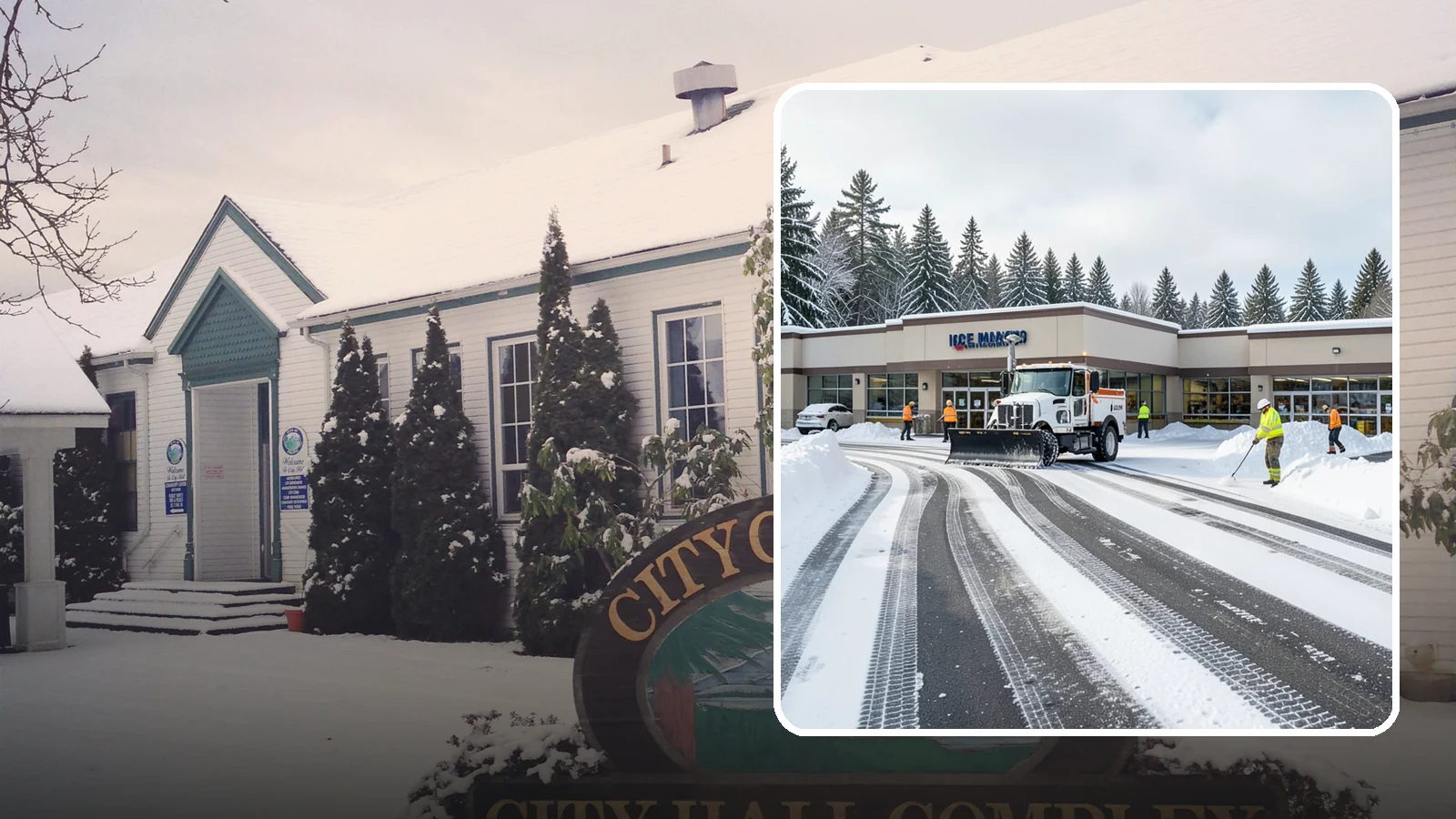 Grocery Store Parking Lot Snow Removal in Pacific, King County, WA - We clear grocery store lots early so Western Washington shoppers park, load carts, and reach the doors safely in winter.
