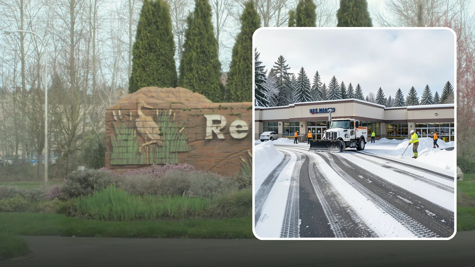 Grocery Store Parking Lot Snow Removal in Renton, King County, WA - We clear grocery store lots early so Western Washington shoppers park, load carts, and reach the doors safely in winter.