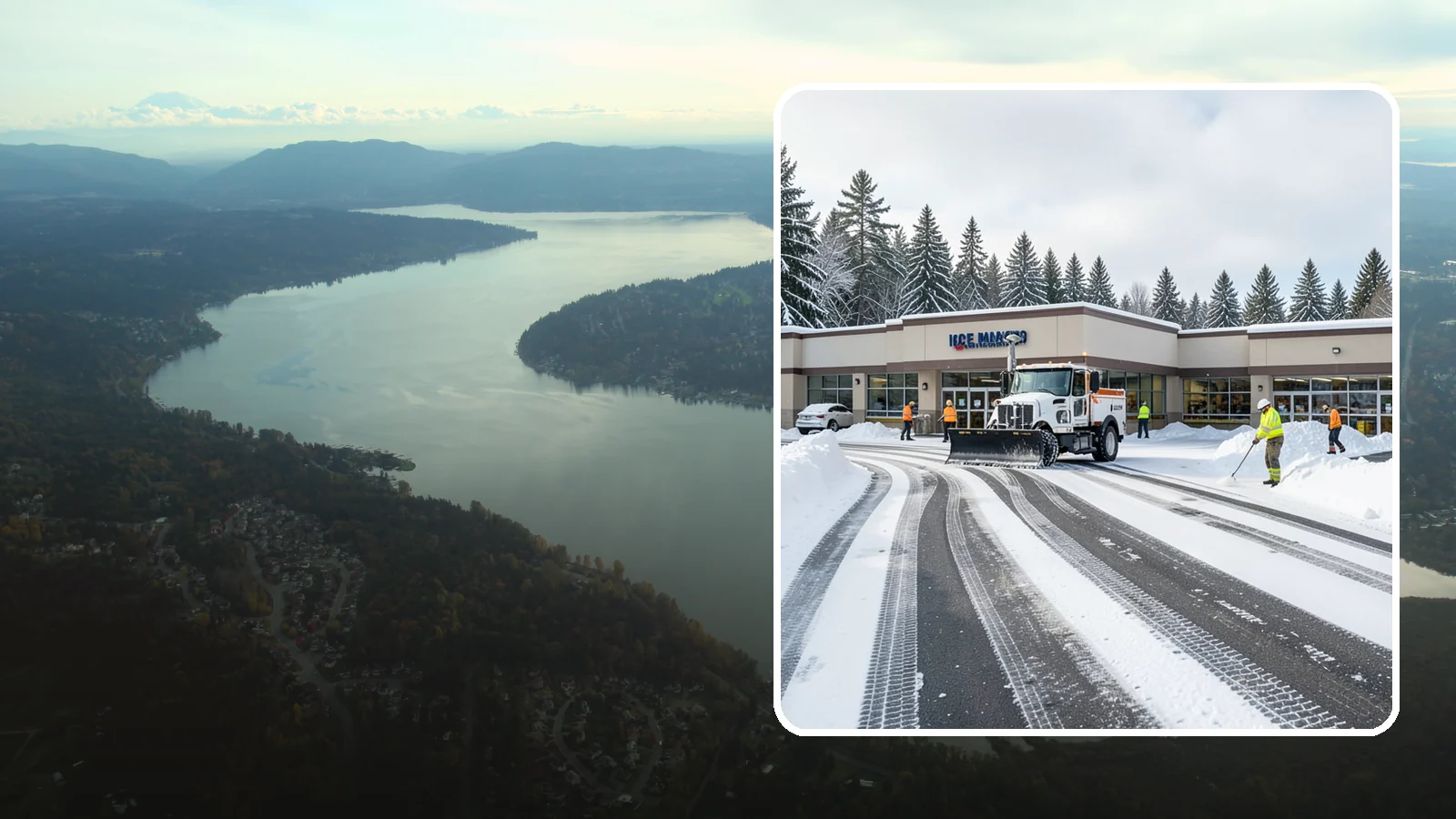Grocery Store Parking Lot Snow Removal in Sammamish, King County, WA - We clear grocery store lots early so Western Washington shoppers park, load carts, and reach the doors safely in winter.