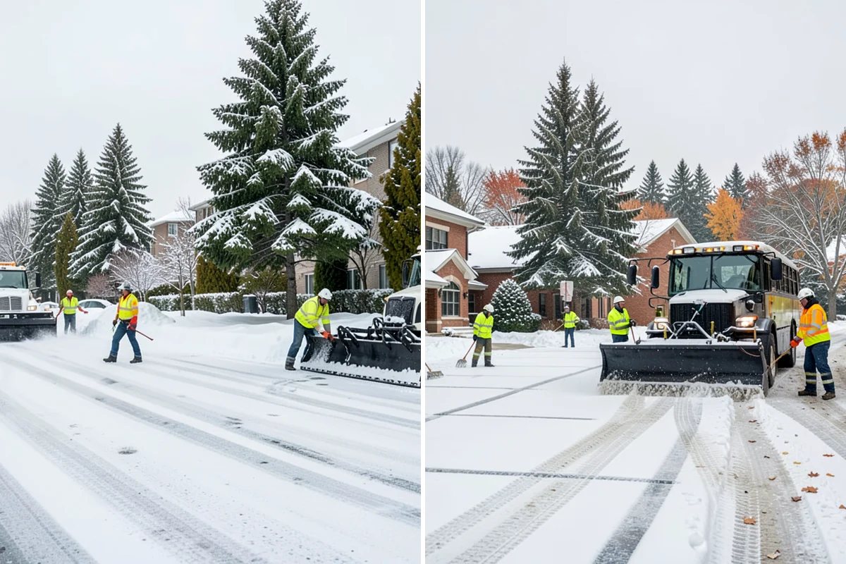 Grocery Store Parking Lot Snow Removal in Seattle, King County, WA - Map cart corrals, crosswalks, and loading areas with the store