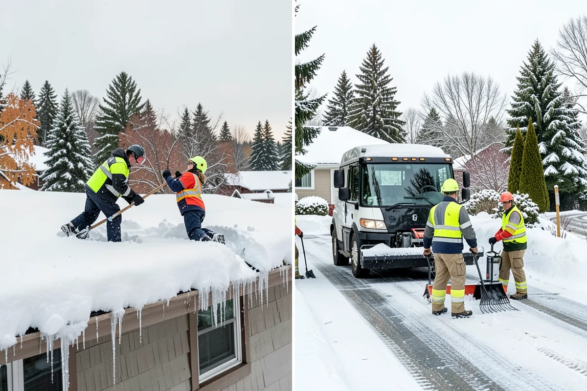 Grocery Store Parking Lot Snow Removal in Shoreline, King County, WA - Map cart corrals, crosswalks, and loading areas with the store