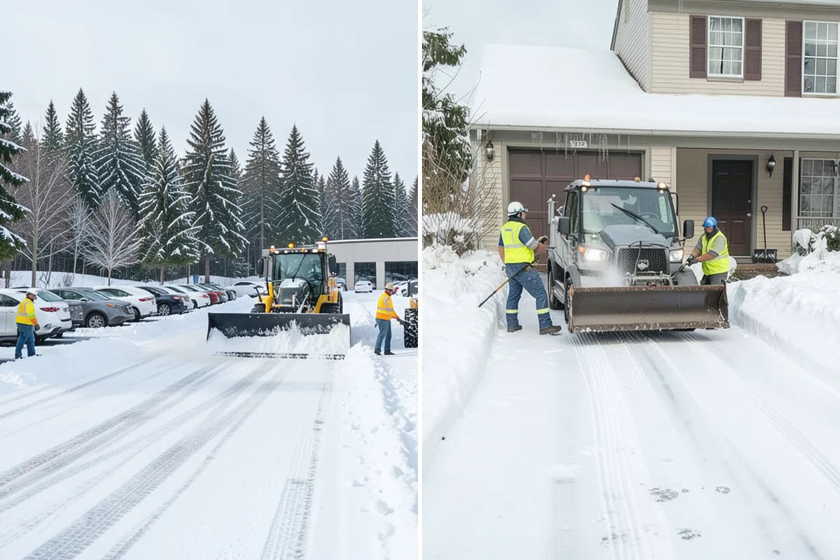 Grocery Store Parking Lot Snow Removal in Skykomish, King County, WA - Map cart corrals, crosswalks, and loading areas with the store