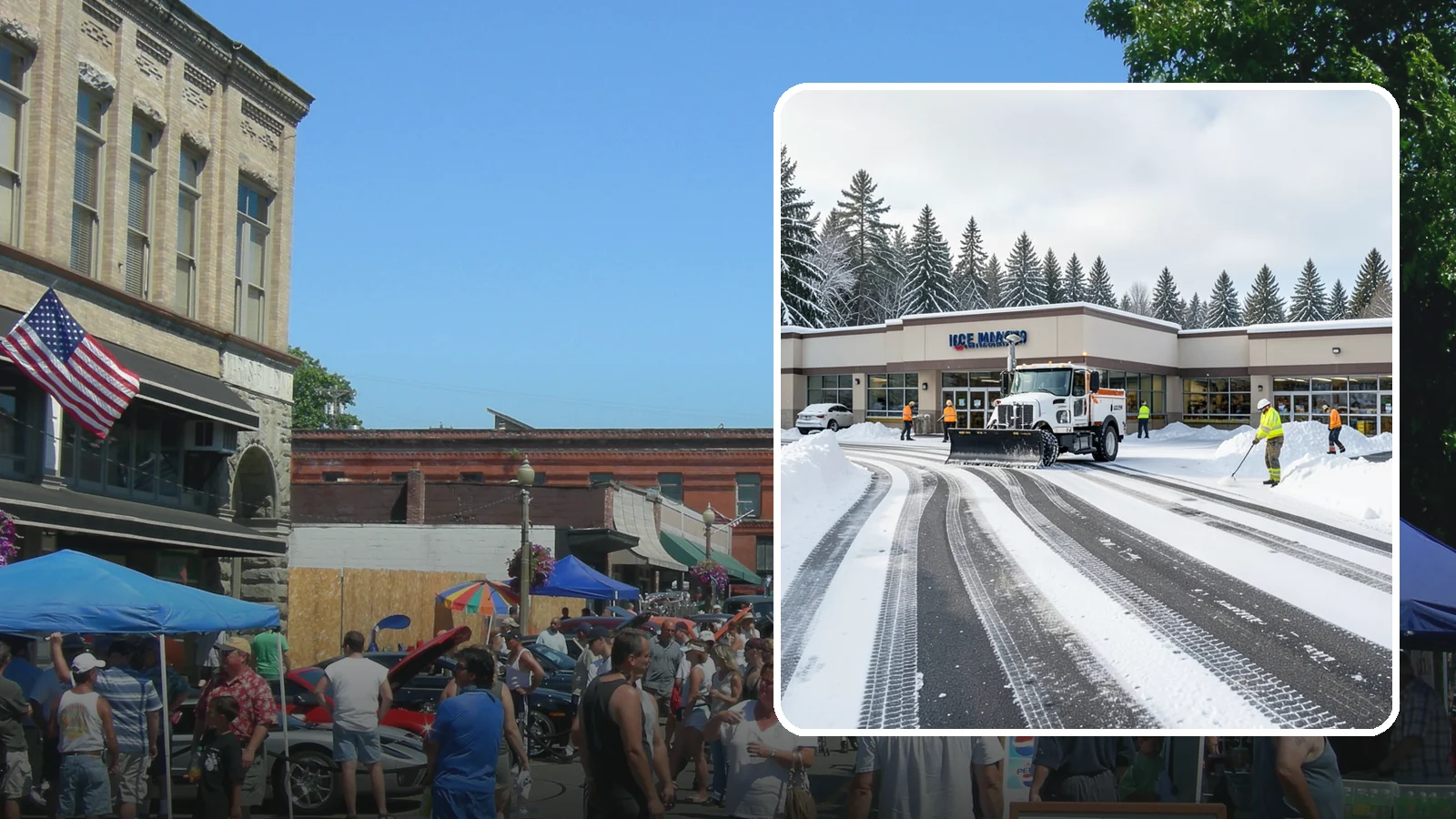 Grocery Store Parking Lot Snow Removal in Snohomish, Snohomish County, WA - We clear grocery store lots early so Western Washington shoppers park, load carts, and reach the doors safely in winter.