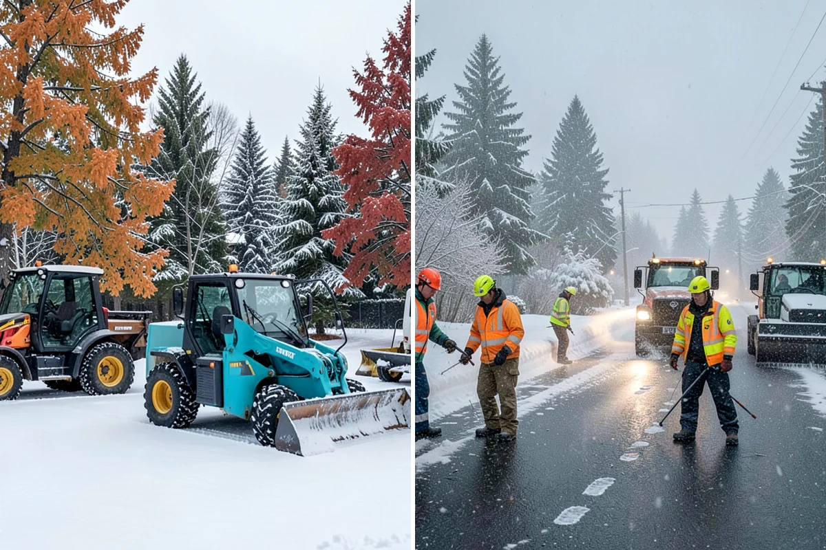 Grocery Store Parking Lot Snow Removal in Snoqualmie, King County, WA - Map cart corrals, crosswalks, and loading areas with the store