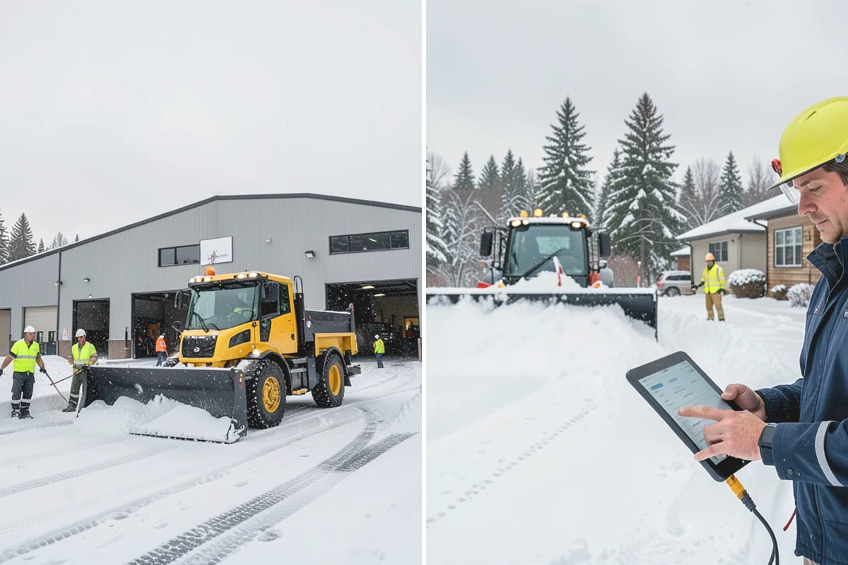 Grocery Store Parking Lot Snow Removal in Steilacoom, Pierce County, WA - Map cart corrals, crosswalks, and loading areas with the store