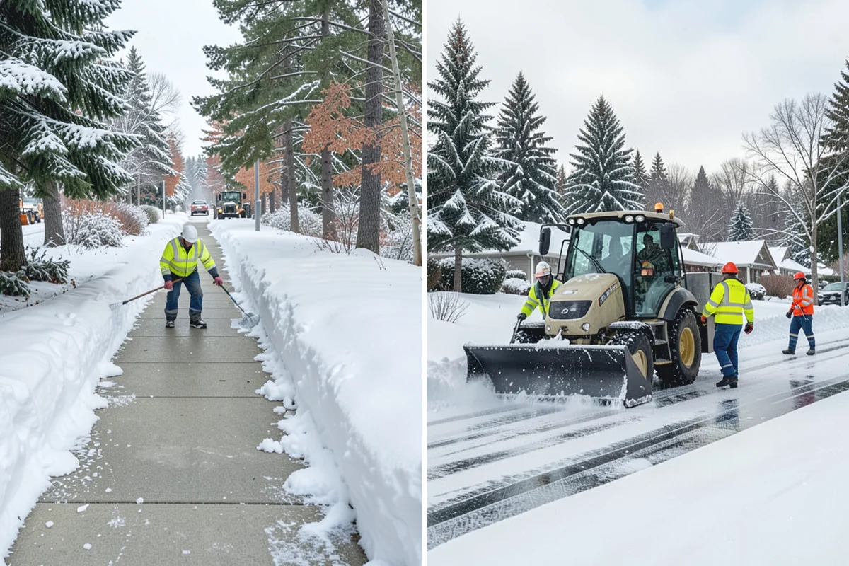 Grocery Store Parking Lot Snow Removal in Sumner, Pierce County, WA - Map cart corrals, crosswalks, and loading areas with the store