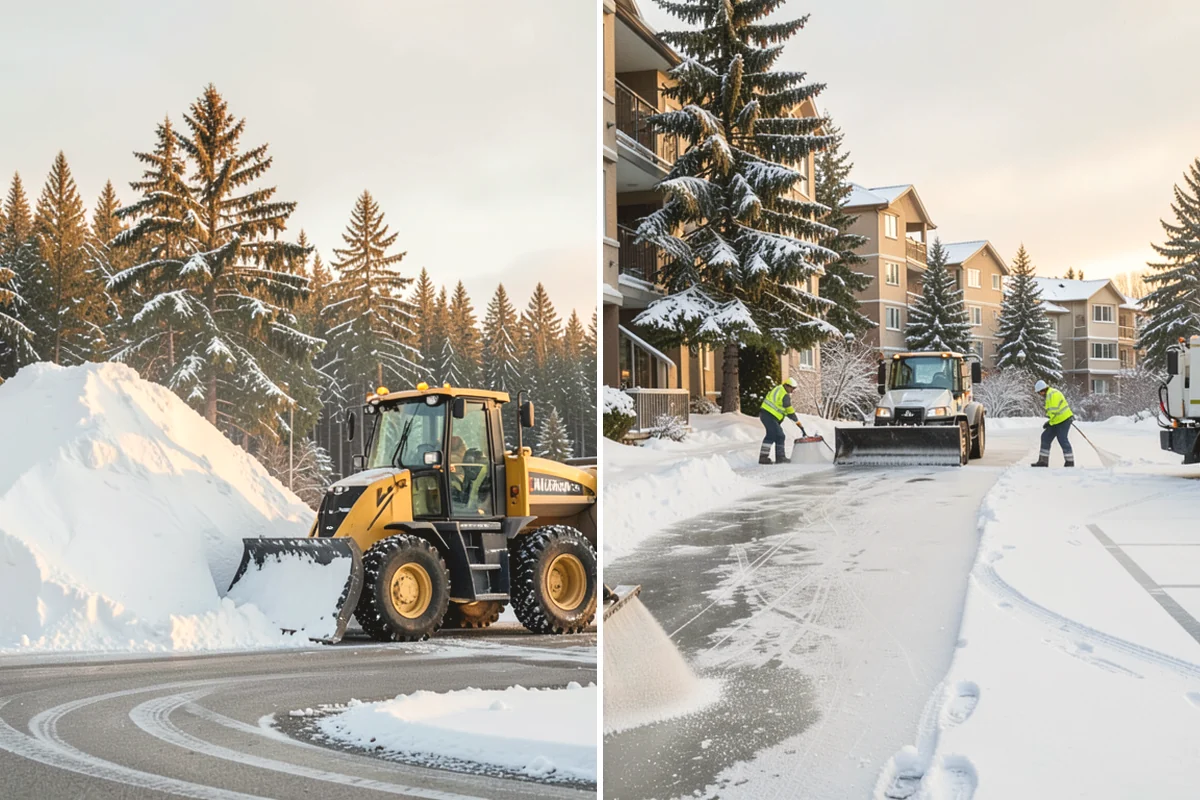 Grocery Store Parking Lot Snow Removal in Tacoma, Pierce County, WA - Map cart corrals, crosswalks, and loading areas with the store