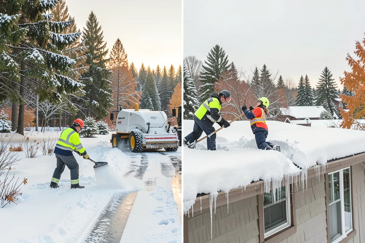 Grocery Store Parking Lot Snow Removal in Tukwila, King County, WA - Map cart corrals, crosswalks, and loading areas with the store