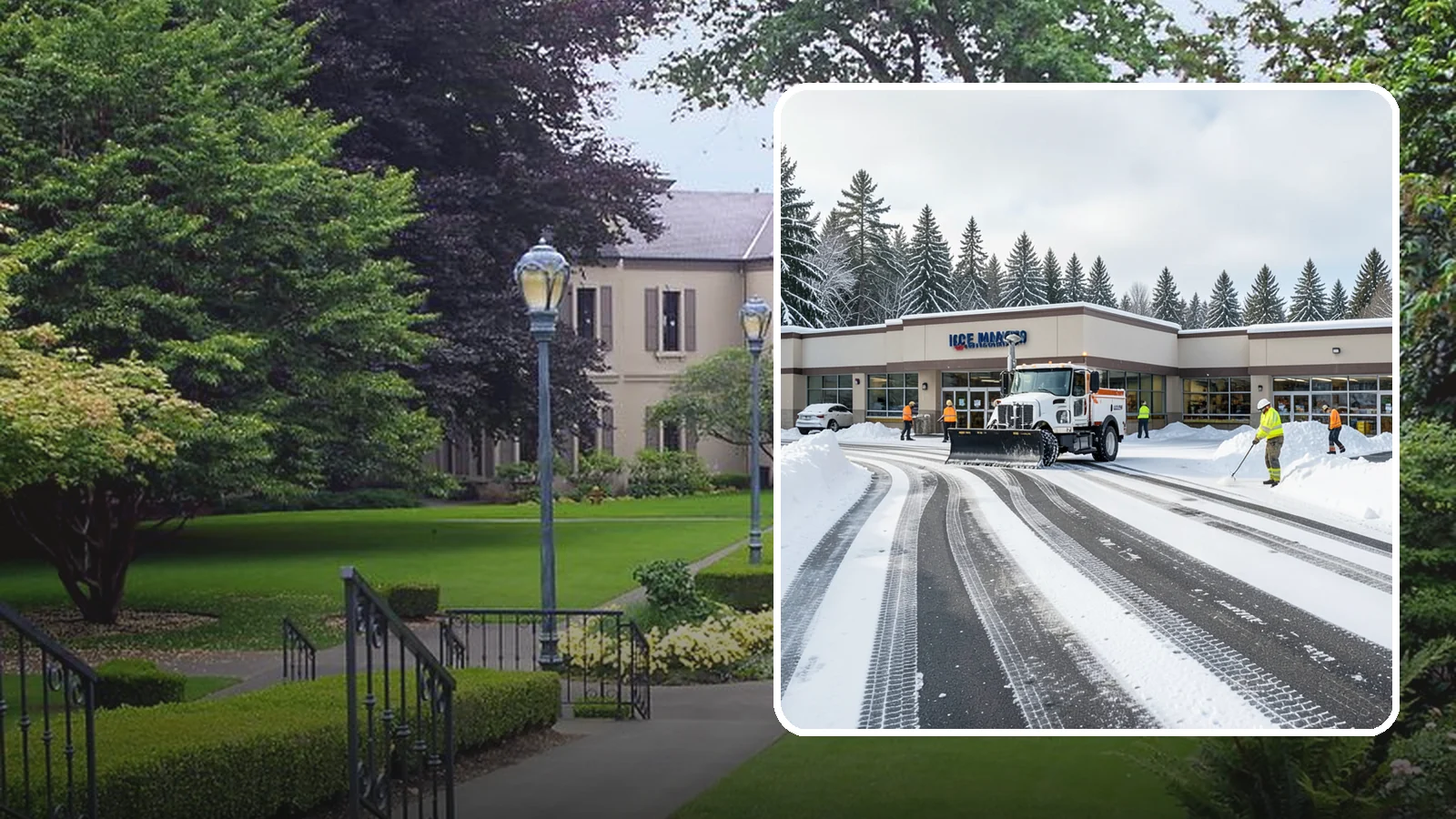Grocery Store Parking Lot Snow Removal in Woodinville, King County, WA - We clear grocery store lots early so Western Washington shoppers park, load carts, and reach the doors safely in winter.