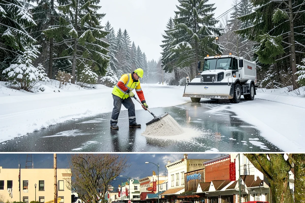 Grocery Store Sidewalk Clearing in Arlington, Snohomish County, WA - Grocery demand is highest from late November through February, when heavy daily traffic packs doorway snow into ice between...