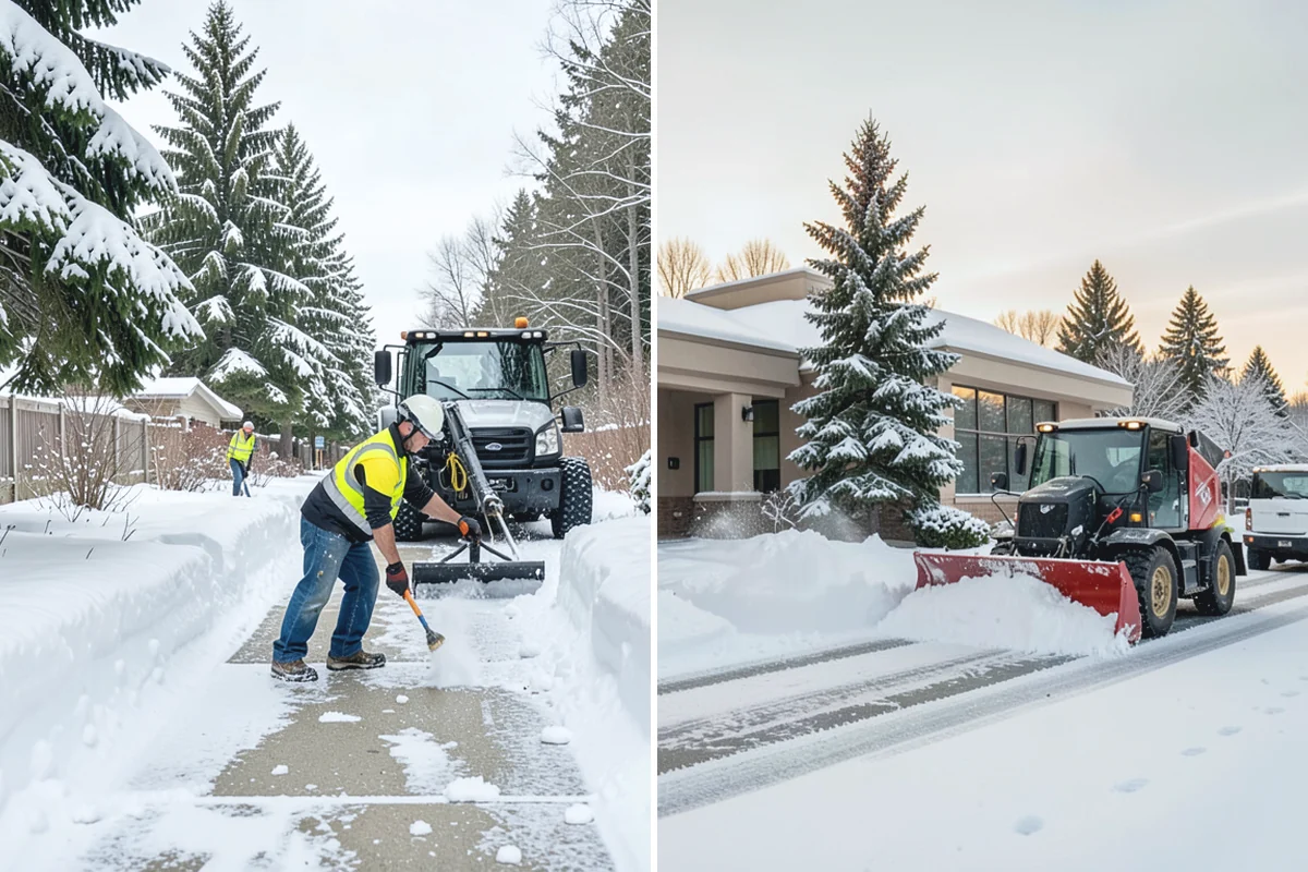 Grocery Store Sidewalk Clearing in Buckley, Pierce County, WA - Clear the entrance vestibule and cart lanes before opening
