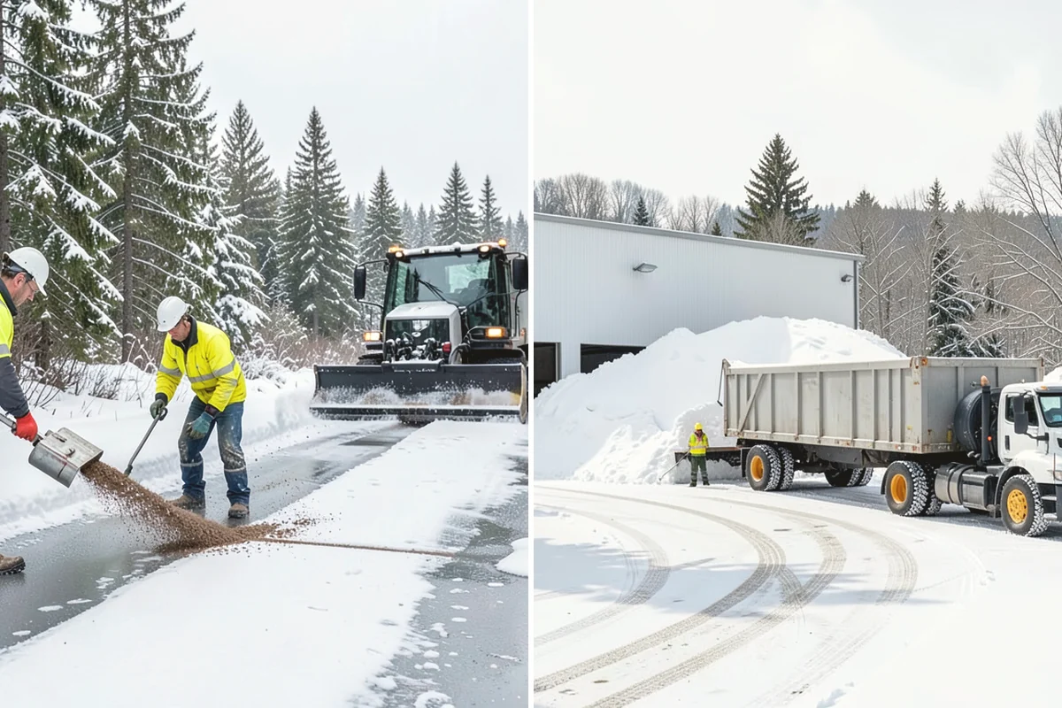 Grocery Store Sidewalk Clearing in Carbonado, Pierce County, WA - Clear the entrance vestibule and cart lanes before opening