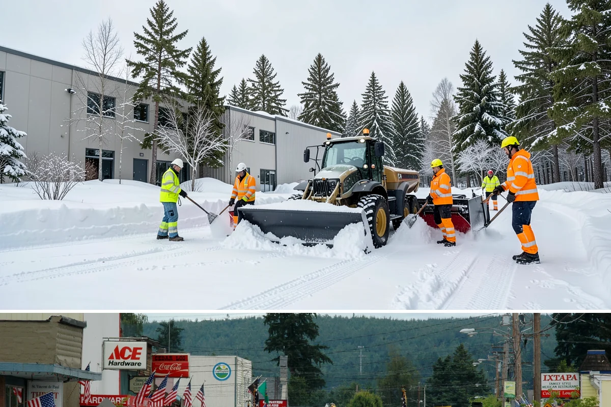 Grocery Store Sidewalk Clearing in Carnation, King County, WA - Grocery demand is highest from late November through February, when heavy daily traffic packs doorway snow into ice between...