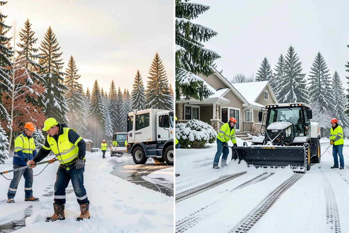 Grocery Store Sidewalk Clearing in Clyde Hill, King County, WA - Clear the entrance vestibule and cart lanes before opening