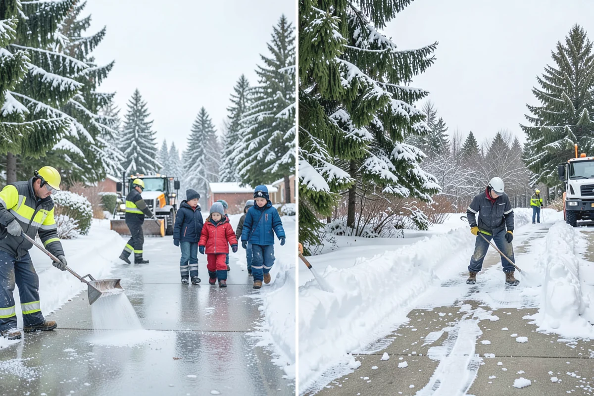 Grocery Store Sidewalk Clearing in Coupeville, Island County, WA - Clear the entrance vestibule and cart lanes before opening