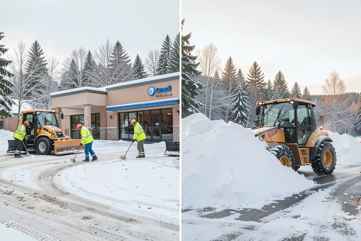 Grocery Store Sidewalk Clearing in Darrington, Snohomish County, WA - Clear the entrance vestibule and cart lanes before opening