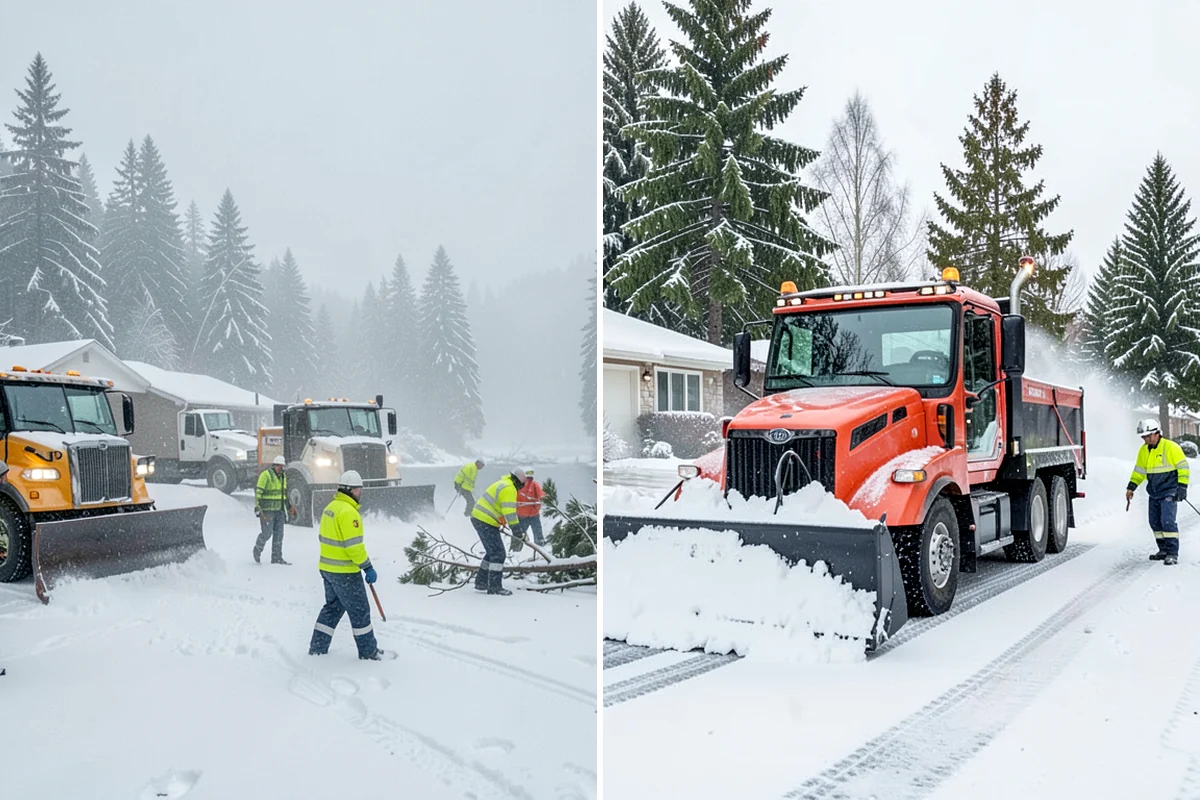 Grocery Store Sidewalk Clearing in DuPont, Pierce County, WA - Clear the entrance vestibule and cart lanes before opening