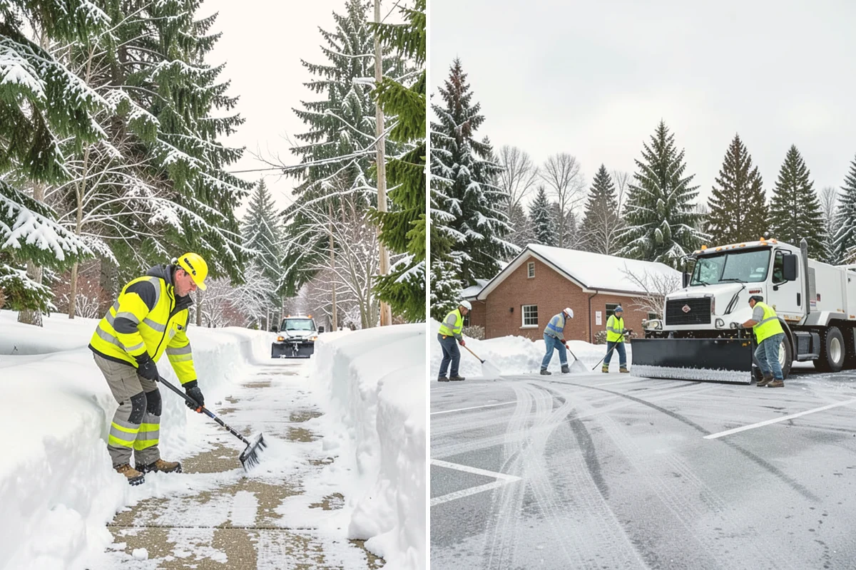 Grocery Store Sidewalk Clearing in Eatonville, Pierce County, WA - Clear the entrance vestibule and cart lanes before opening