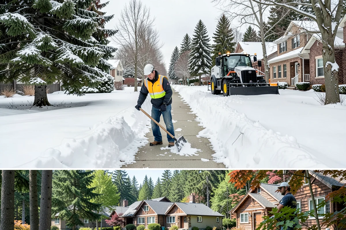 Grocery Store Sidewalk Clearing in Edgewood, Pierce County, WA - Grocery demand is highest from late November through February, when heavy daily traffic packs doorway snow into ice between...