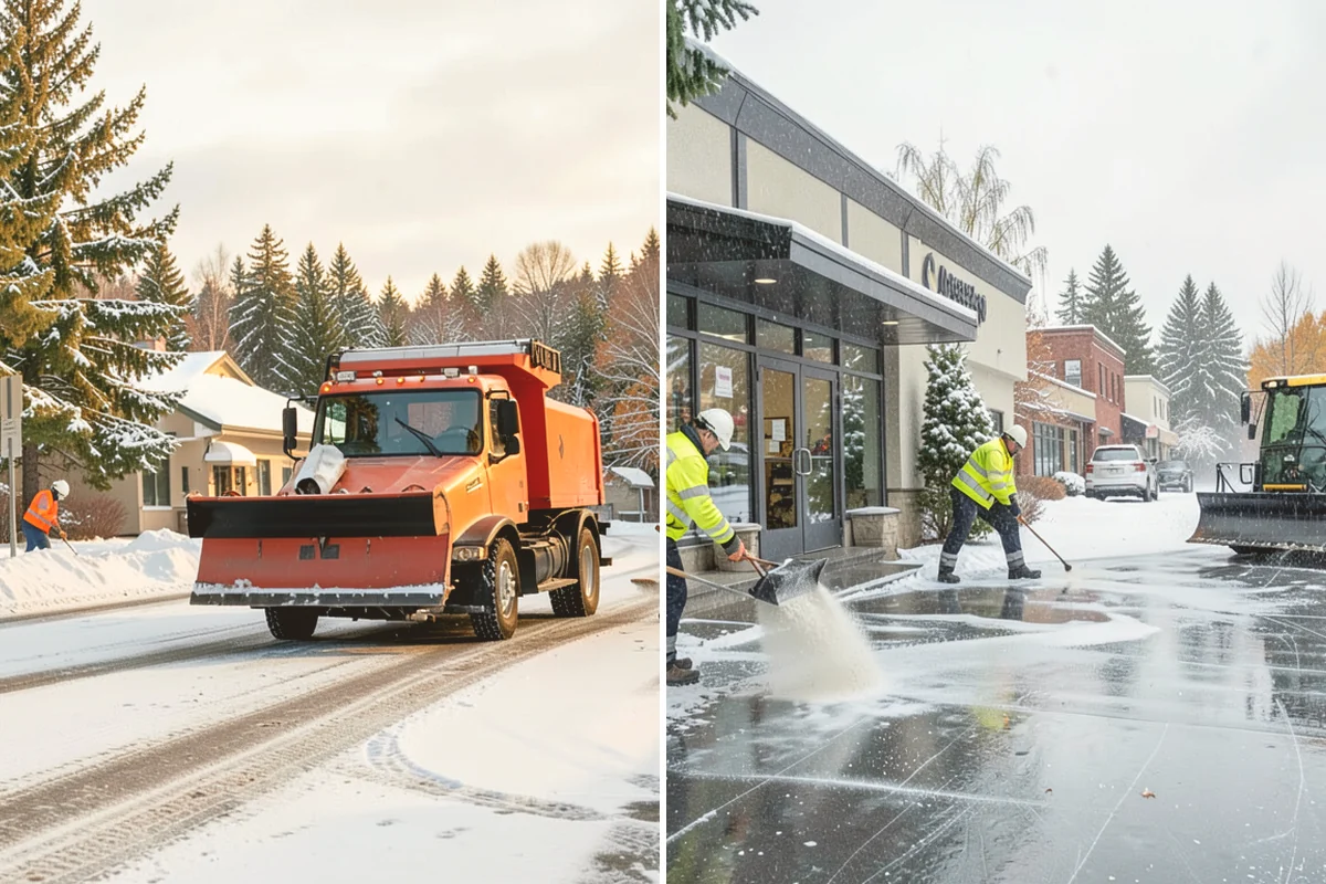 Grocery Store Sidewalk Clearing in Edmonds, Snohomish County, WA - Clear the entrance vestibule and cart lanes before opening