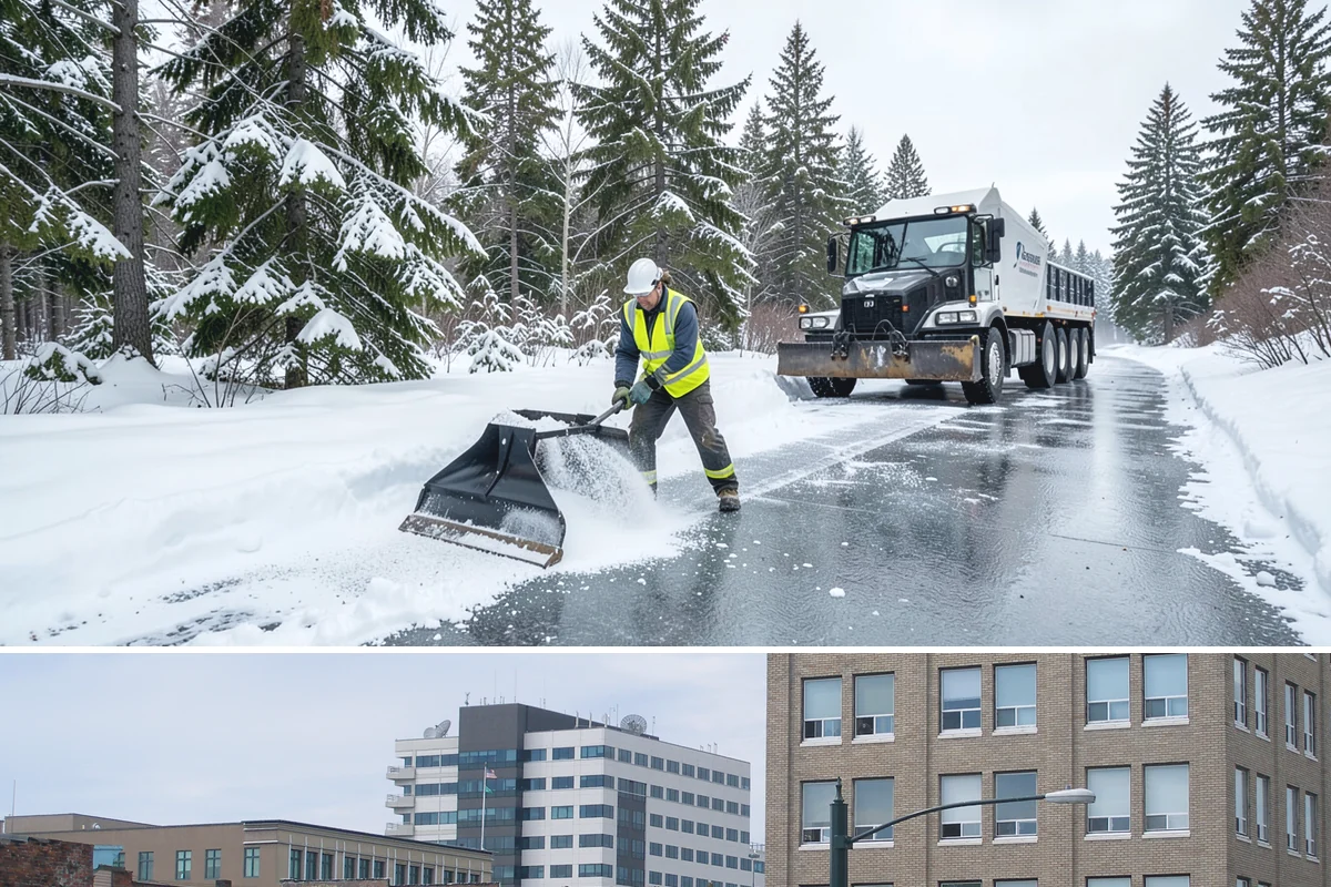Grocery Store Sidewalk Clearing in Everett, Snohomish County, WA - Grocery demand is highest from late November through February, when heavy daily traffic packs doorway snow into ice between...