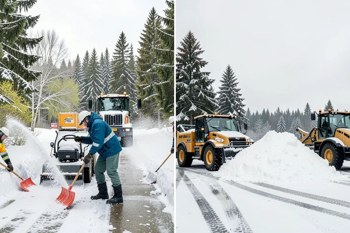 Grocery Store Sidewalk Clearing in Fircrest, Pierce County, WA - Clear the entrance vestibule and cart lanes before opening