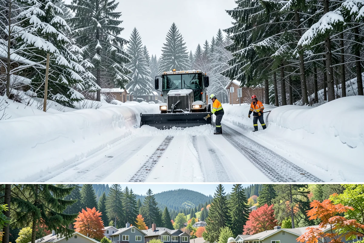 Grocery Store Sidewalk Clearing in Fircrest, Pierce County, WA - Grocery demand is highest from late November through February, when heavy daily traffic packs doorway snow into ice between...