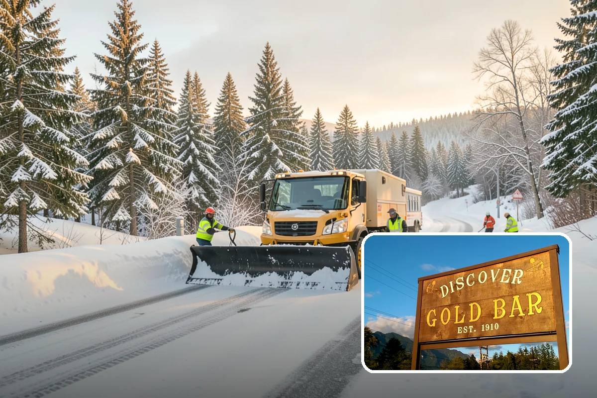 Grocery Store Sidewalk Clearing in Gold Bar, Snohomish County, WA - Vestibule and cart lanes cleared for heavy shopper volume