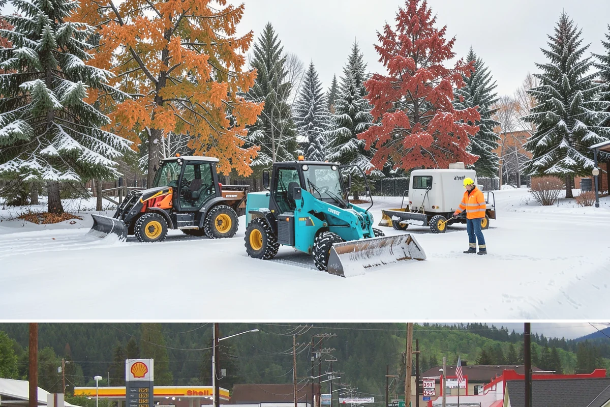 Grocery Store Sidewalk Clearing in Granite Falls, Snohomish County, WA - Grocery demand is highest from late November through February, when heavy daily traffic packs doorway snow into ice between...