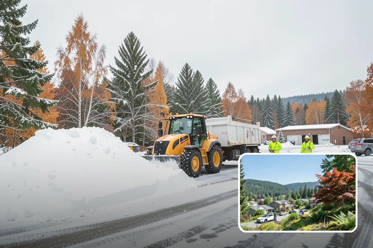 Grocery Store Sidewalk Clearing in Index, Snohomish County, WA - Vestibule and cart lanes cleared for heavy shopper volume
