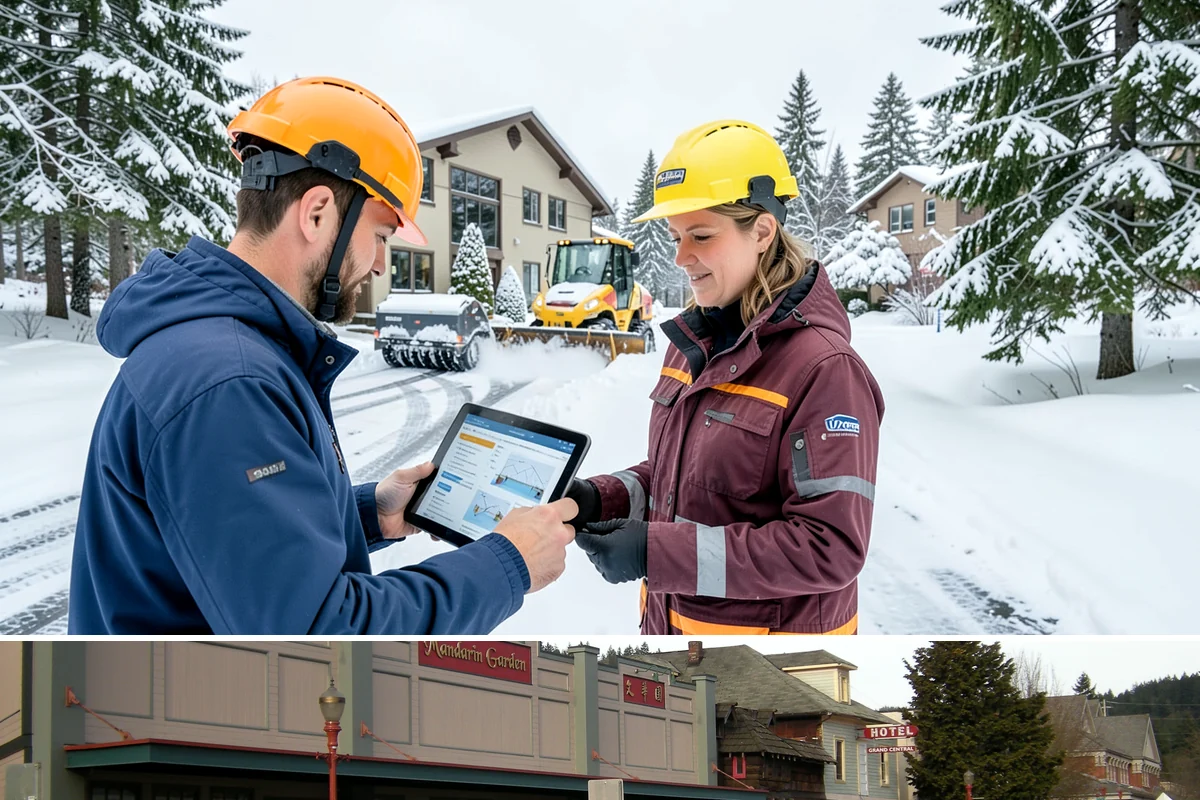Grocery Store Sidewalk Clearing in Issaquah, King County, WA - Grocery demand is highest from late November through February, when heavy daily traffic packs doorway snow into ice between...