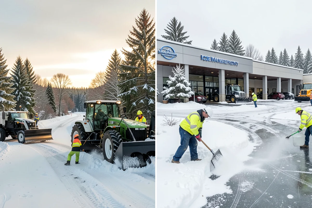 Grocery Store Sidewalk Clearing in Lake Forest Park, King County, WA - Clear the entrance vestibule and cart lanes before opening