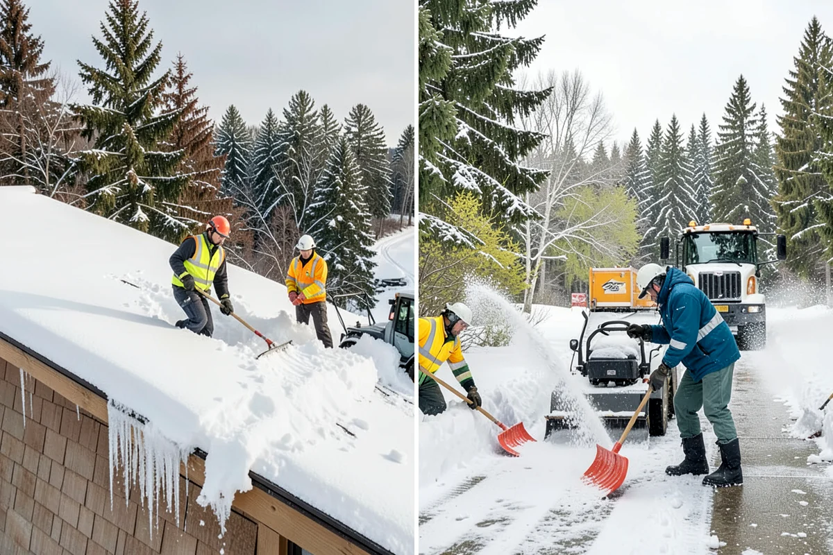 Grocery Store Sidewalk Clearing in Lyman, Skagit County, WA - Clear the entrance vestibule and cart lanes before opening