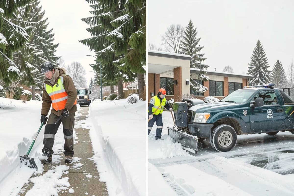 Grocery Store Sidewalk Clearing in Lynnwood, Snohomish County, WA - Clear the entrance vestibule and cart lanes before opening
