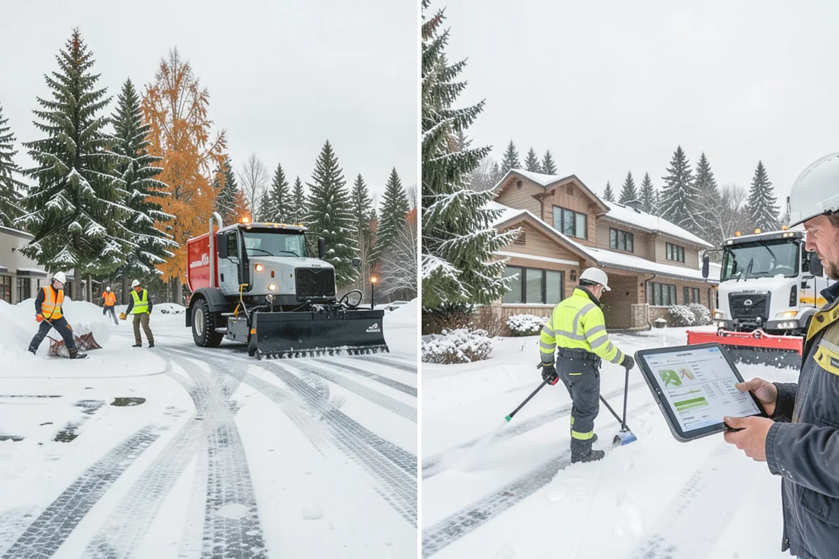 Grocery Store Sidewalk Clearing in Mercer Island, King County, WA - Clear the entrance vestibule and cart lanes before opening